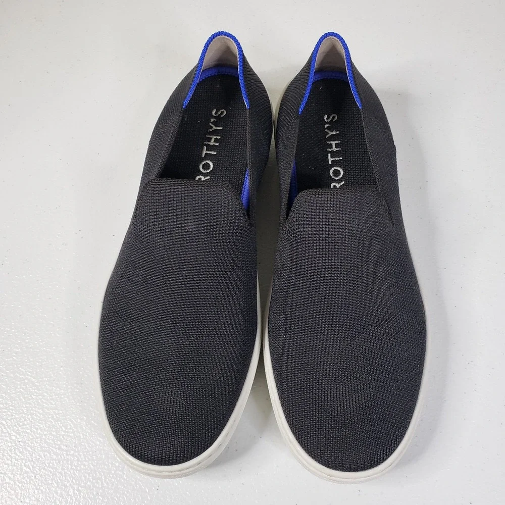 Rothys Shoes Womens 8 Navy Blue Knit Slip On The Original Sneakers Loafers